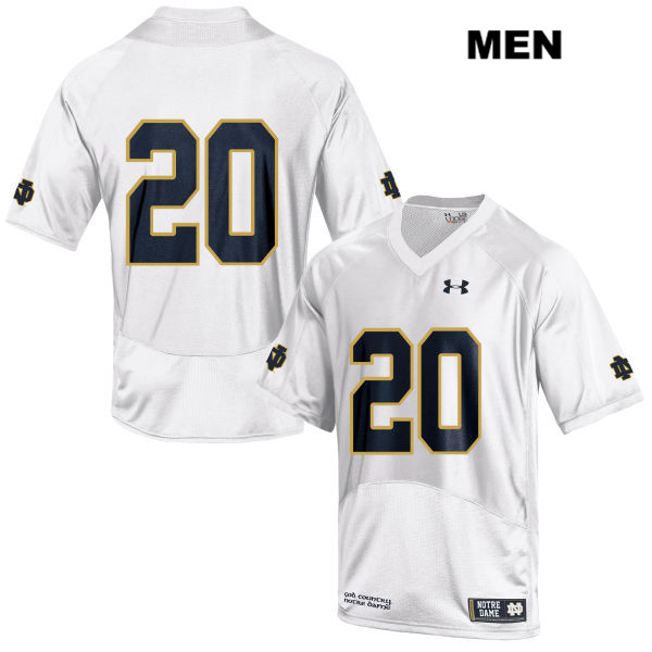 Men's NCAA Notre Dame Fighting Irish #20 C'Bo Flemister Stitched College Under Armour Authentic White No Name Football Jersey PX10Y70FA